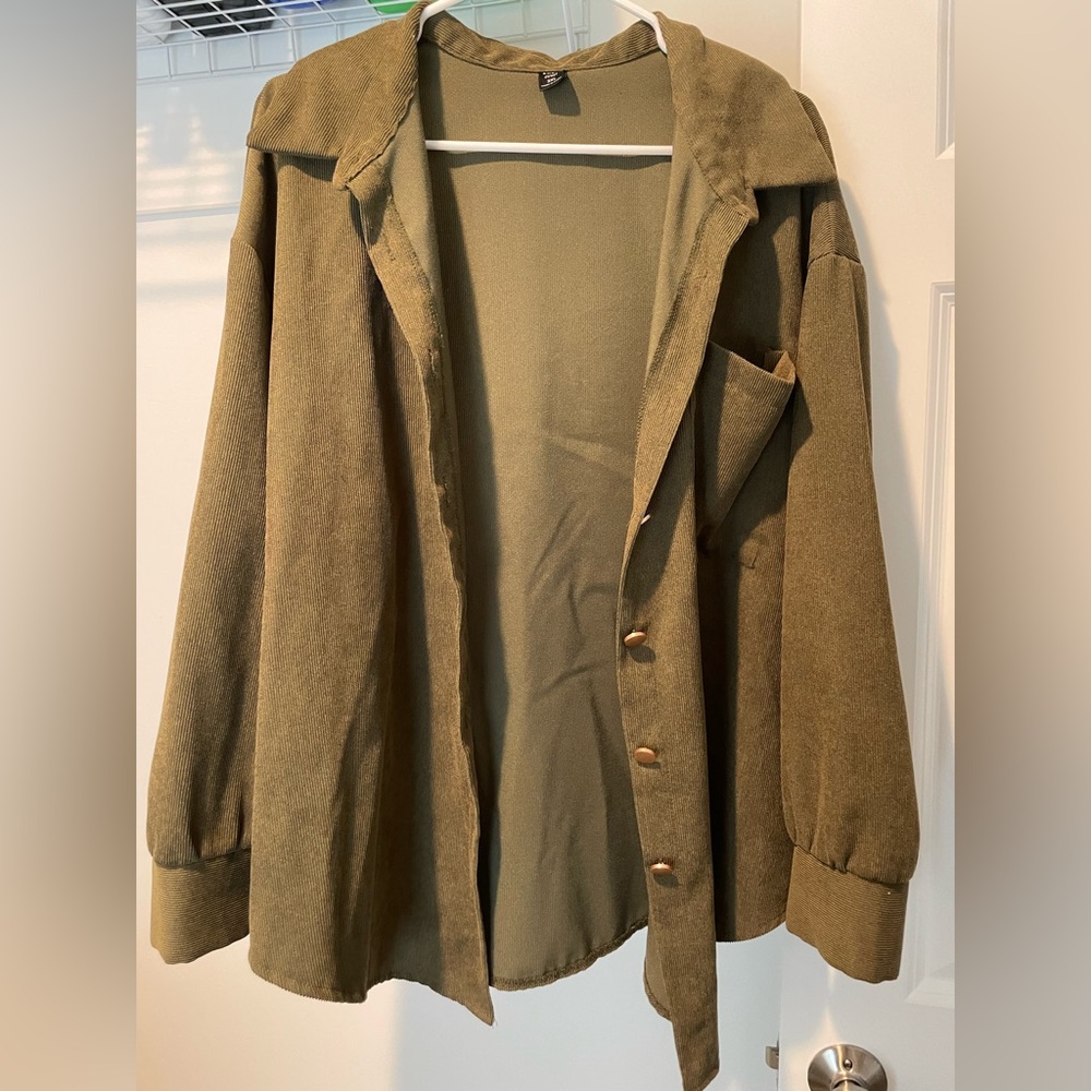 Olive Green Button-Up corduroy shirt. Size 2XL.
